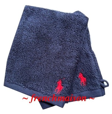 2 Polo Ralph Lauren French Gant Mitt Face Body Washcloth Towel Only in France