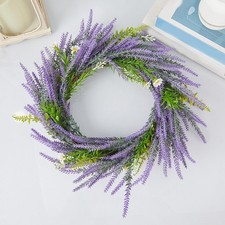 Lavender Wreath for Front Ornament Summer Gift Hanging Decorative Green Leaves