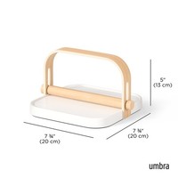 Umbra Bellwood Serviettenhalter Holz Beschwerer 20X20Cm Weiß Natur