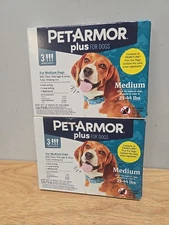 LOT OF 2 PetArmor Plus Flea Tick for Dogs 23-44 lbs 3 Applications Each