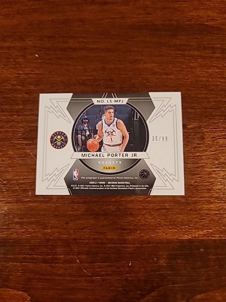 2020-21 Panini Obsidian Michael Porter Jr Lightning Strike Auto # /99Nuggets - Image 2 of 2
