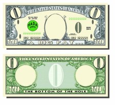 Big Fat Zero Novelty Bank Note Prank Humour Funny Dollar Bill Totally Bizzarre 