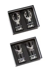 Pair of 9cm Pewterware Base Shot Glasses - Stags Head or Walking Pheasant Motif