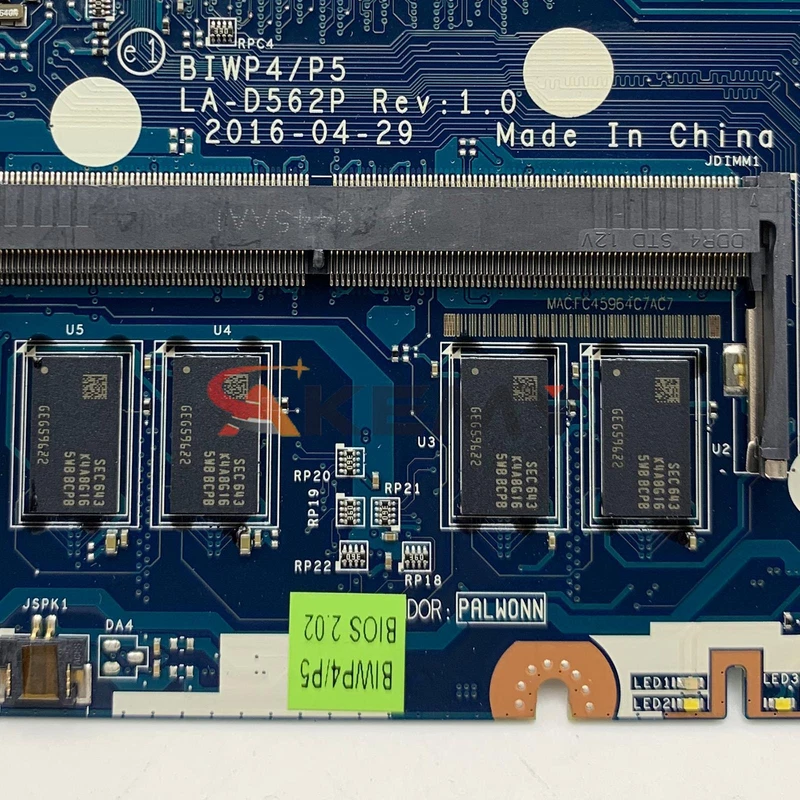 LA-D562P For Lenovo Ideapad 110-15ISK Laptop Motherboard 4405U I3 I5 I7 CPU 4GB 5