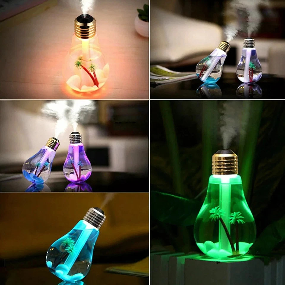 2PZ UMIDIFICATORE USB A FORMA DI LAMAPDINA DIFFUSORE AROMI PER LA CASA LUCE LED - Immagine 2 di 3