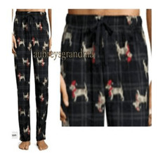 NWT XXL 44-46 STAFFORD Microfleece Grey Pajama Lounge Pants Pockets Dog