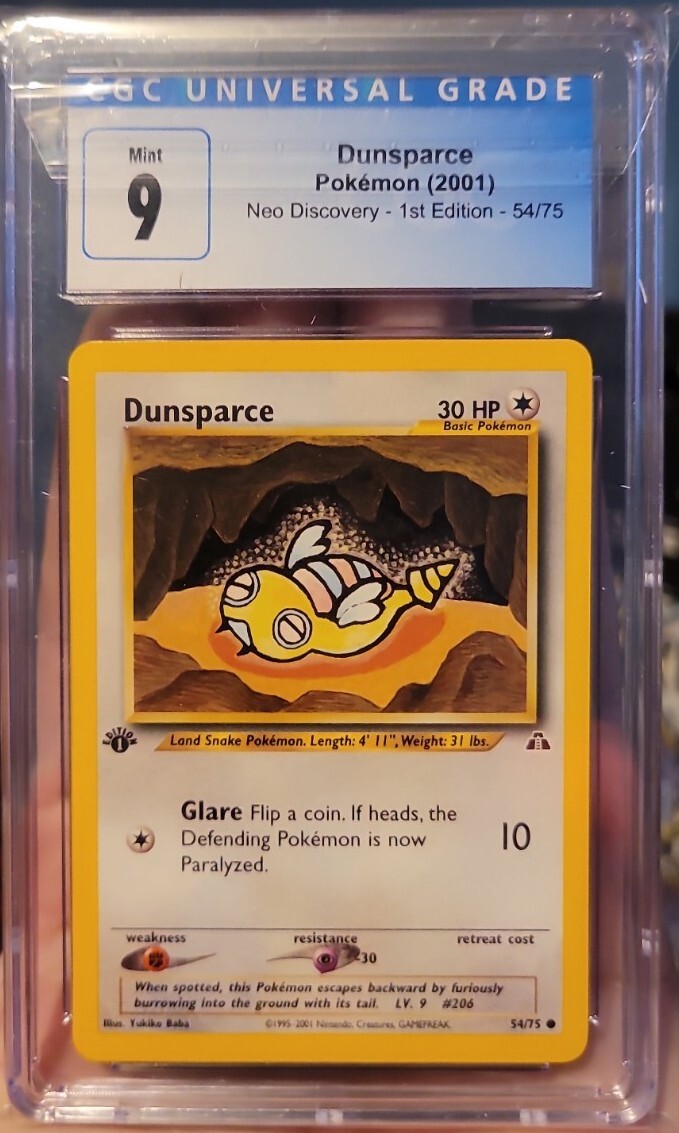 Pokémon TCG Dunsparce Neo Discovery 54 Regular 1st Edition CGC 9