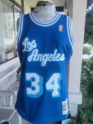 Basketball Player Blue Shaq Jersey Lakers Mens Mitchell Ness NBA