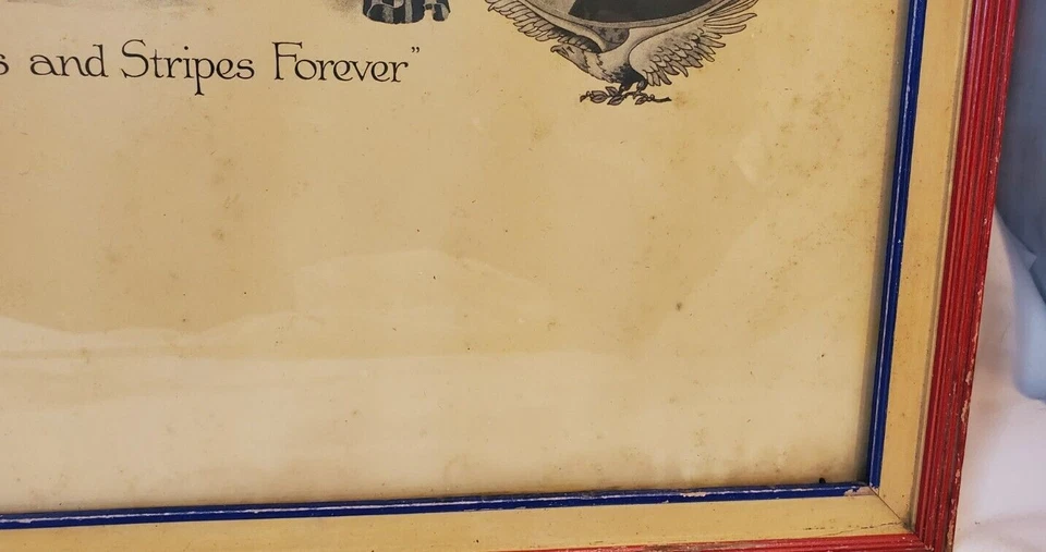 Póster enmarcado Presidents Stars & Stripes Forever Primera Guerra Mundial Washington Wilson Lincoln Foto 2 de 4