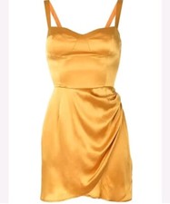 NWT Reformation Fonda 100% Silk Bustier Bodice Ochre Yellow Size 12