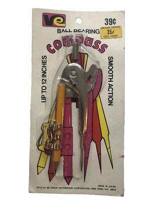 Venus Esterb Ball Bearing Pencil Compass w/ Metric Scale  Drafting Tool NEW VTG