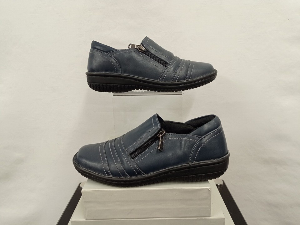 Ladies LORETTA Blue Leather Shoes UK Size 4 CG H09 eBay