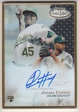 Jharel Cotton 2017 Topps Gold Label Framed Autograph Rookie RC Black #d/75 - A's