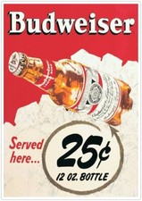 BUDWEISER RETRO LAGER BITTER RETRO Beer Sticker FRIDGE Decals Window bar pub  x2