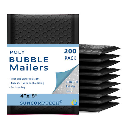 250x Luftpolsterversandtaschen #000 – 4x8 Zoll, Selbstversiegelnd, Recycelbar, Coolpkg