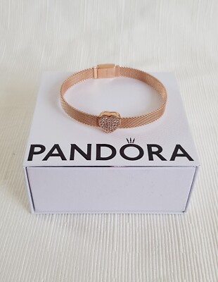 Pandora Rose Reflexions Long Pave Clasp Bracelet and Pave