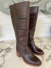 Size 6 Boots Vintage Dark Maroon Block Heel