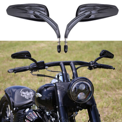 GITOBEHA Motorcycle Rearview Mirror Black Rectangle Side View Mirrors Compatible With Harley Dyna Sportster Softail Road King Street Glide Road Electra Glide In | Whizz Side Mirrors