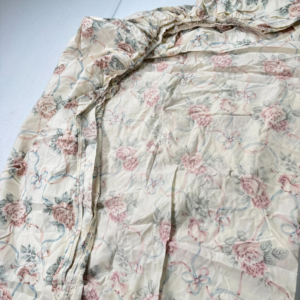 Sábana bajera vintage Stevens reina rosa cinta floral mezcla y2k años 90 80 Foto 4 de 4