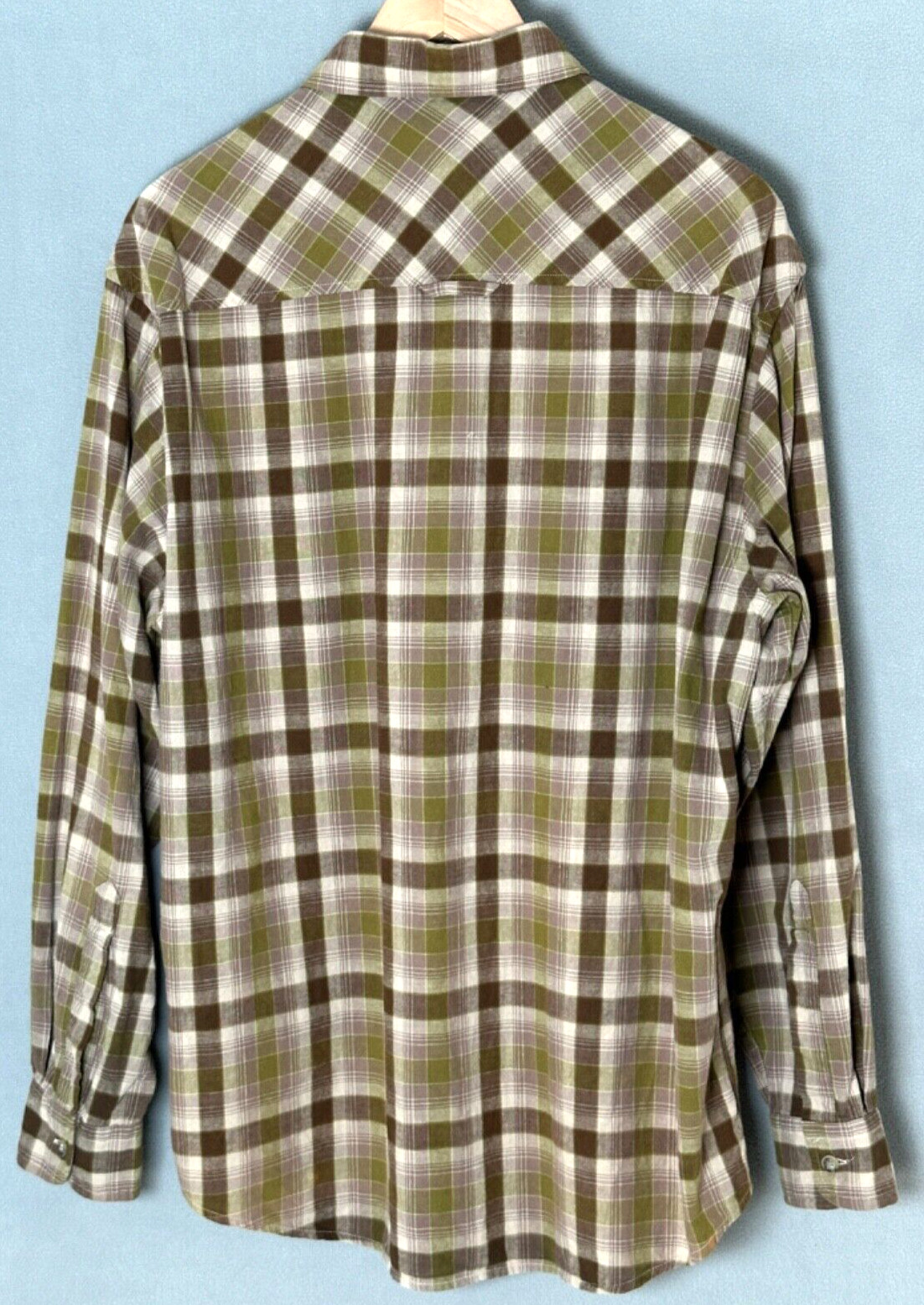 Pendleton Tracker Button Shirt Large Green Brown … - image 3