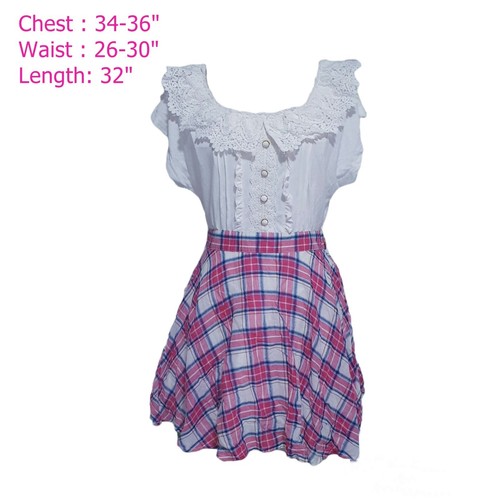Liz Lisa Women Plaid Lace Dress Lolita Hime Gyaru Cute Kawaii Summer Ebay