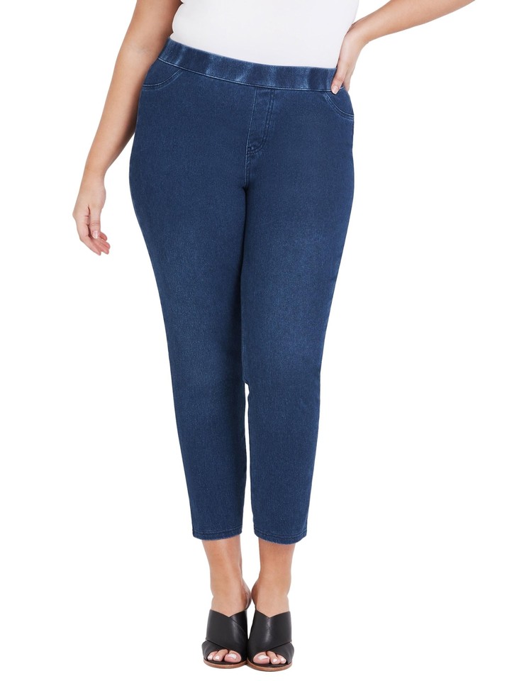 BeMe Plus Size Womens Jeans / Denim Pants Winter Blue Beme Ankle