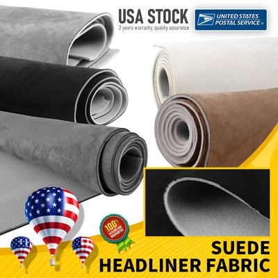 Suede Fabric for Car Headliner 3mm Thick Foam-Backed Upholstery Material Durable