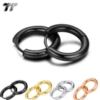 Quality TT Round S.Steel Hoop Earrings 2mm-5mm Width/12-30mm 4 Colors (EH134)NEW