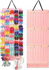 Hair Bows Holder w/Extra Large Capacity, Hair Clips Storage Hanger w/ 27 Ribb...