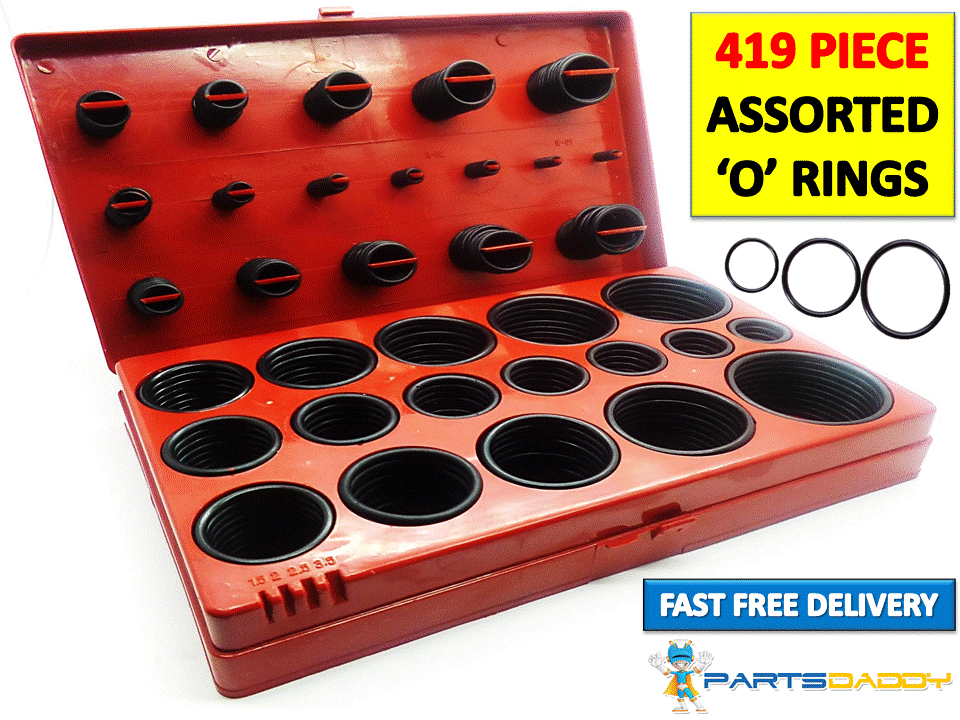 419pc Rubber O Ring Oring Seal Plumbing Garage Set Kit 32 Sizes Box Assorted 434 Ebay