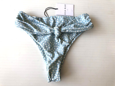 Aila Blue Violet Margarita Bikini Swim Bottom Light Blue Floral M NWT