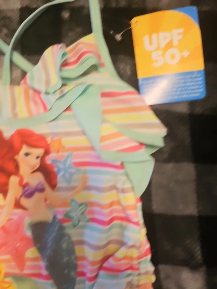 Disney Store Ariel 1 Pieza Traje de Baño Niños Talla 5/6 Nuevo con Etiquetas Princesa Foto 2 de 4
