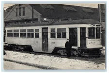 I.R.C. No. 2017 By Kuhlman Co. Ohio Trolley Train Winter Snow Vintage Postcard
