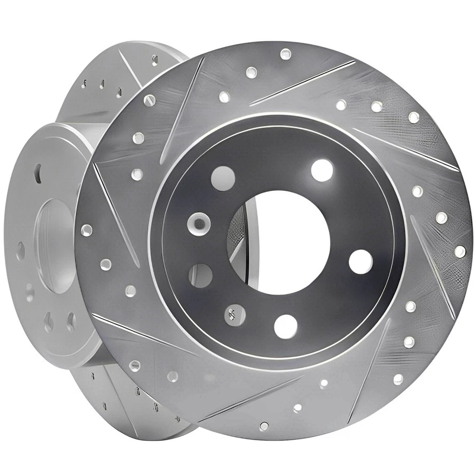 Rotores y pastillas de freno traseros perforados/ranurados para Saturn L300 05-01, LW300 03-01 Foto 2 de 4