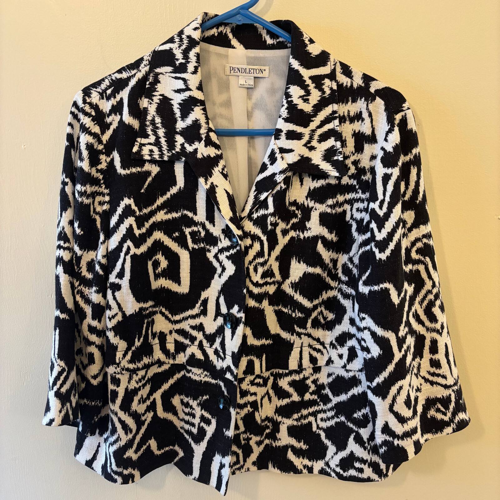 Pendleton Blazer Womens Size Large 3 Button Black… - image 2