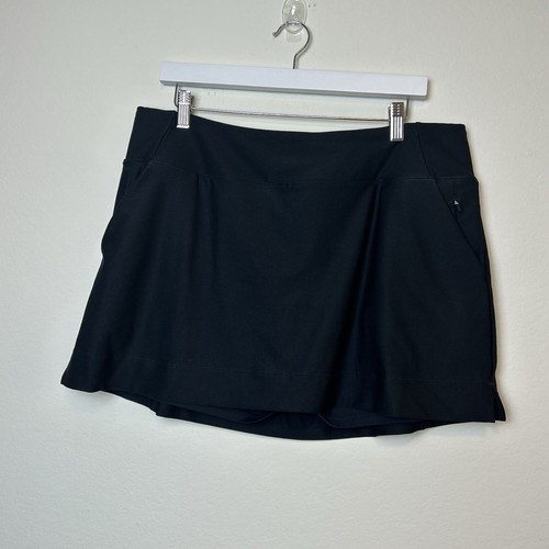 Prana Skort Donna XL Nero Golf Tenniscore Tempo Libero Atletica Palestra Allenamento Yoga