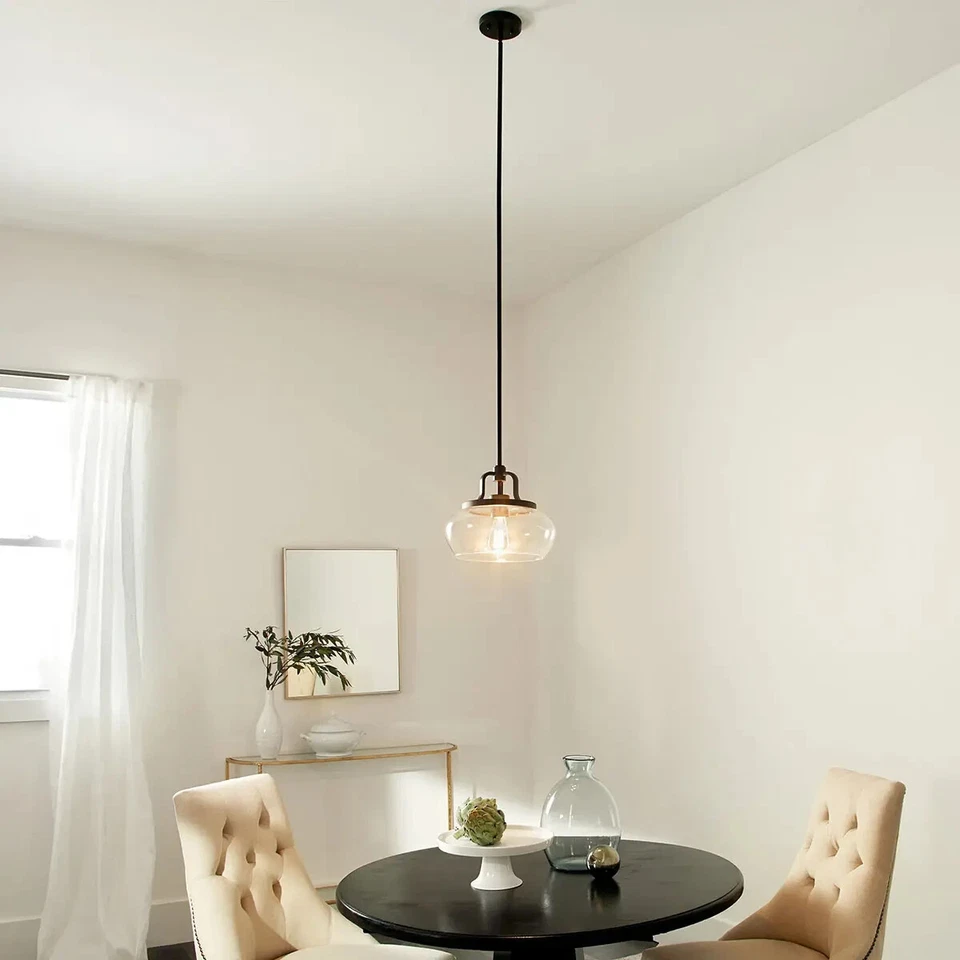 Pingente transparente conversível Kichler 43903OZ - 1 luz Davenport - Bronze antigo - Imagem 2 de 4