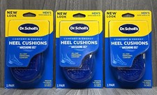 3 Pair Dr. Scholl's Comfort Heel Cushions Massaging Gel Advanced Men 8-14