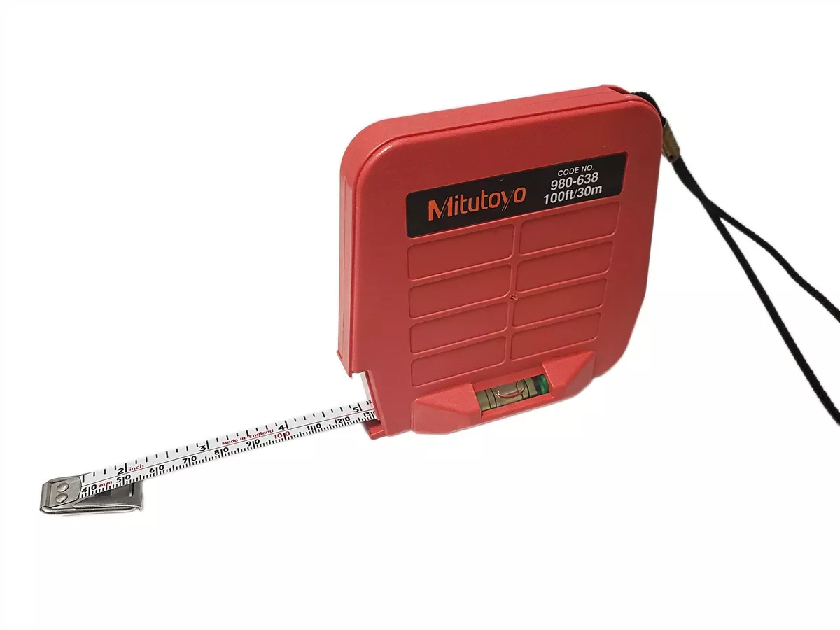 New Mitutoyo 100 Foot Ft. 30m Tape Measure in mm with Level High Quality