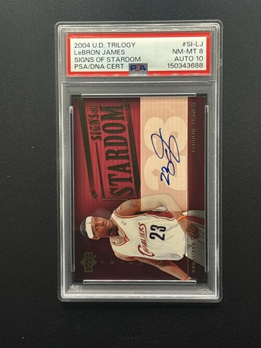 2004-05 LeBron James Upper Deck Trilogy Signs of Stardom Auto PSA 8 Auto 10 Bold