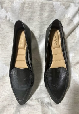 Me Too Stylish Shoes Audra Loafers Black Leather Size 6M Comfort Classic Flats 