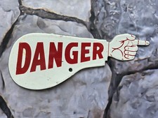 VINTAGE RARE DANGER OIL RIG PORCELAIN SIGN 10