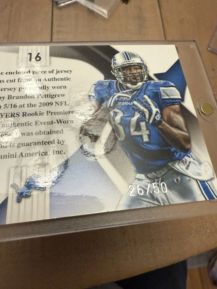 2009 National Treasures Brandon Pettigrew Rookie Colossal Jersey Logo Shield /50 - Image 3 of 3