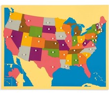 Montessori USA Map Puzzle for Kids with Labeled USA Control Map - Montessori