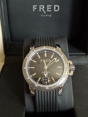 Fred Gladiateur Watch in stainless steel case and rubber tang Preowned Good  