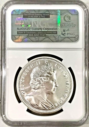 2014 ISLE OF MAN SILVER ANGEL 1 OZ COIN NGC MS 69🔥!