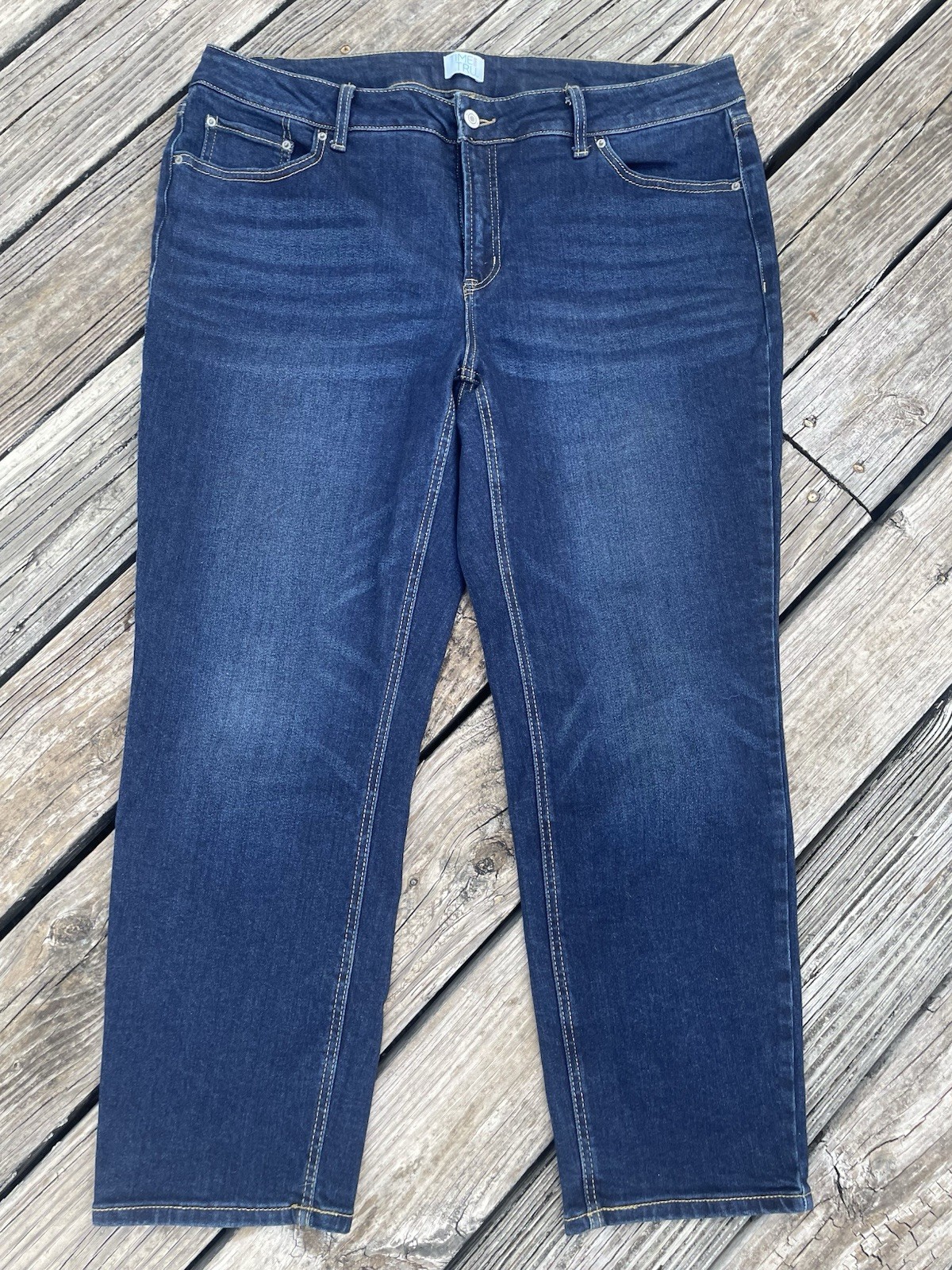 Time And Tru Womens Jeans 18 Short Dark Blue Wash  Straight