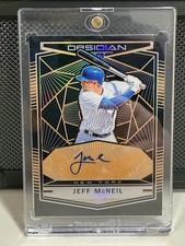 2019 Panini Chronicles - Obsidian Autographs Jeff McNeil #OA-JM Orange Prizm /5 