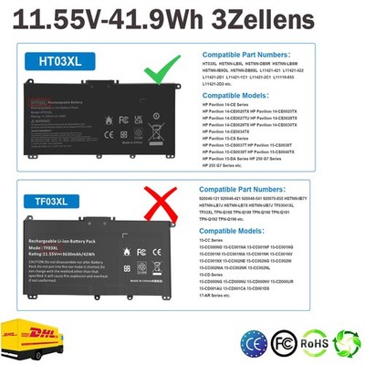  Akku Für HP Pavilion 14-CE 14-CF 15-CS 15-DA 240 340S 470 G7 HSTNN-DB8R HT03XL