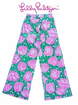 LILLY PULITZER Sehr Schöne Hose TULPEN Motiv Gr. 34 - 36 Hingucker NP 179 US$